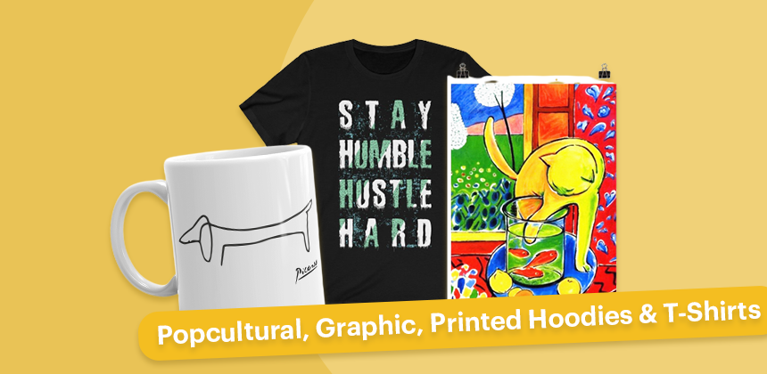 Popcultural, Graphic, Printed Hoodies & T-Shirts